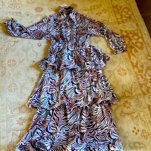 Beulah Medium Tiger Print dress Maxi Length but not a Maxi style
